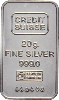 20 Gramm Silberbarren Credit Suisse